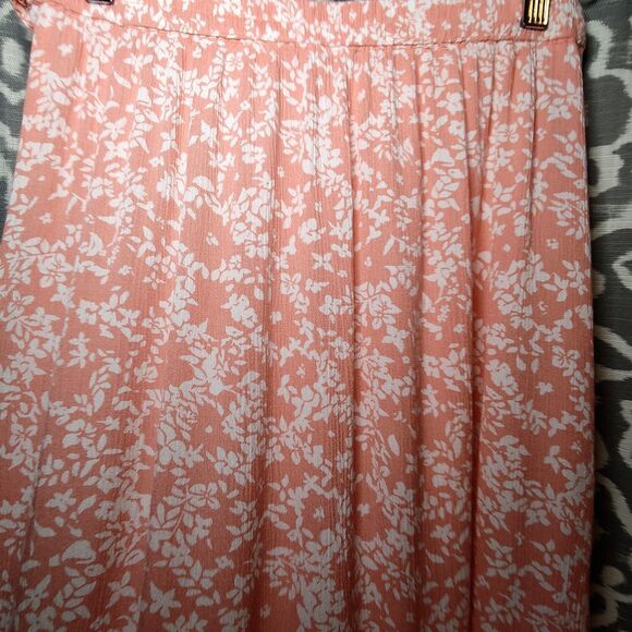 Sky And Sparrow Salmon Pink Floral Wrap Skirt Size Medium - Picture 5 of 15